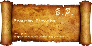 Brauman Piroska névjegykártya